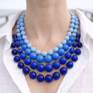 J.Crew Vintage Blue Waterfall Necklace | Statement / Avant-Garde